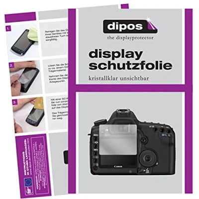 Abbildung von dipos I Schutzfolie kompatibel mit Canon EOS 5D Mark II Displayschutz Folie klar