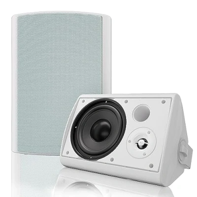 Abbildung von Herdio 6,5 Zoll 400 Watt Bluetooth Outdoor Lautsprecher Wasserdicht Außenlautsprecher für Garten,Terrasse, Restaurant (Weiß)