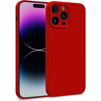 Abbildung von MyGadget Hülle kompatibel mit iPhone 14 Pro Max Zweilagige Handyhülle Kameraschutz Cover Innenfutter &amp; Silikon außen Rot
