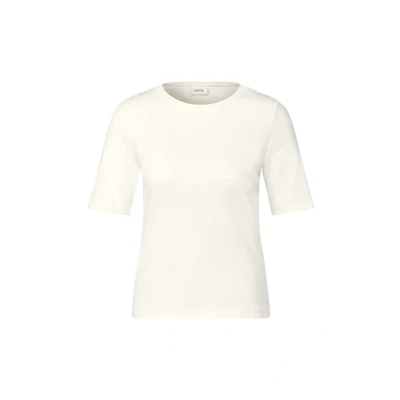 Abbildung von CECIL Damen B322914 Basic RIPP Struktur T Shirt, Vanilla White, Large
