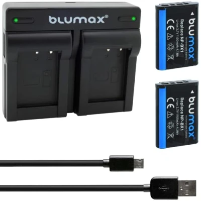 Abbildung von 2X Akku 1100mAh ersetzt Sony NP BX1 + Mini Dual Ladegerät USB kompatibel mit Cyber Shot DSC RX100, RX100 II, RX100M III, V, IV, HDR CX405, ZV 1
