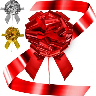 Abbildung von Praknu Weihnachtsbaumschleife Silber Große Auto Geschenkschleife XXL Für Geschenk (1 tlg), Riesen Groß Schleife Wiederverwendbar Leichter &amp; schneller Aufbau