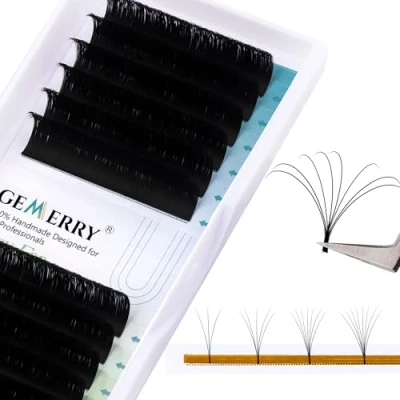 Abbildung von 12mm Selbstfächernde Wimpern Volumentechnik Wimpernverlängerung Easy Fan 3D 5D 8D 10D 0,07mm d curl Volumen Lash Extensions von GEMERRY (0.07 12mm)