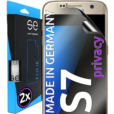 Abbildung von S.E für Samsung Galaxy S7 Schutzfolie privacy Blickschutz Folie 2x Folien im SET aus Deutschland, Anti peep Spy Folie, staubfrei und blasenfrei, Sichtschutz