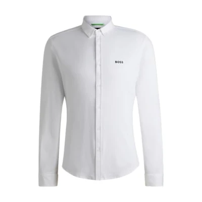Abbildung von BOSS Herren Biado R Regular Fit Hemd aus knitterfreiem Baumwoll Jersey Dunkelblau XXL