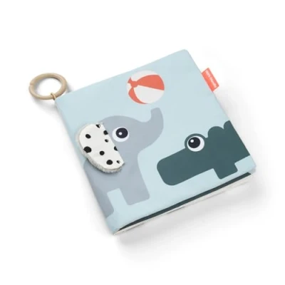 Abbildung von Done by Deer Tummy time Stoffbuch friends Farbmix Großes Babybuch, 22 x cm Bauchlage spielzeug Baby Aktivitätsspielzeug ab 3 monate