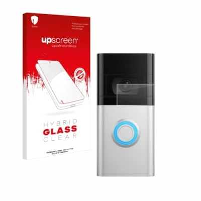 Abbildung von upscreen Schutzglas für Ring Video Doorbell 4 / 3 Schutzfolie, Glas Folie [Klar, 9H Panzerschutz, Anti Fingerprint]