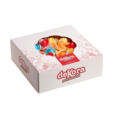 Abbildung von Dekora 100 Mini Essbare Blumen für Torte aus Esspapier Oblaten Torten Tortendeko Essbar Sortierte Farben 3 cm Durchmesser