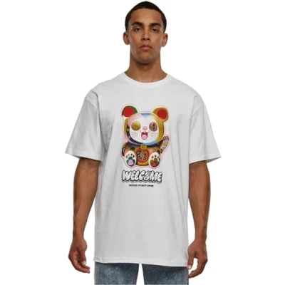 Abbildung von Upscale by Mister Tee Welcome CAT Heavy Tshirt print, Herren, Größe: Medium, White