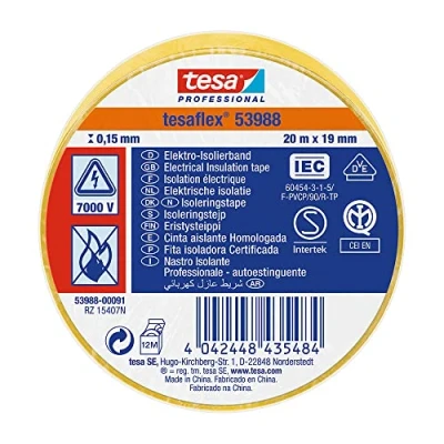 Abbildung von tesa 53988 00091 00 Isolierband ® Professional Gelb (L x B) 20 m 19 mm 1 St. (53988 00)