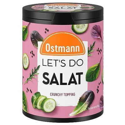 Abbildung von Ostmann Gewürze Let&#039;s Do Salat Gewürzzubereitung für bunte Salate, Bowls oder Nudelsalat Crunchy Topping mit Sesam und Haselnüssen 55 g in recyclebarer Metalldose
