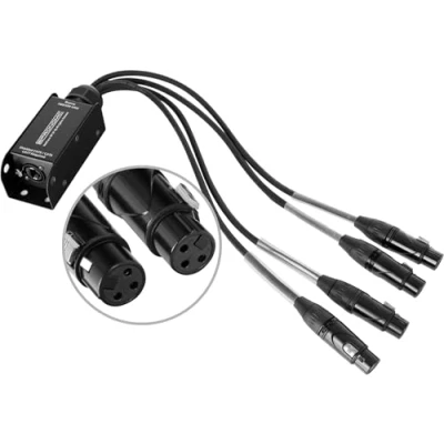 Abbildung von Pronomic NetCore SP 3F Multicore Spliss female Peitsche mit 4 XLR Steckern (female) auf RJ45 Buchse zur Übertragung analoger oder digitaler Signale über Netzwerkkabel
