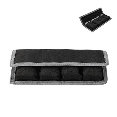Abbildung von Mekingstudio Nylon Batterie Tasche mit 4 Kamera Akku für LP E6/ E8/ NP FW50/ EN EL14/ EL15 Grau