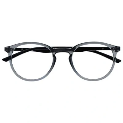 Abbildung von OPULIZE Met Lesebrille Blaulichtfilter Schlank Runder Rahmen Federscharniere Verbessert Schlaf Computer Gaming Entspiegelt Transparent Grau Herren Damen B60 7 1.00