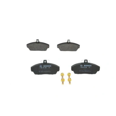 Abbildung von BOSCH 0 986 424 566 Bremsbelagsatz Low Metallic mit Anti Quietsch Blech, Schrauben Zubehör LAND ROVER: Freelander I SUV