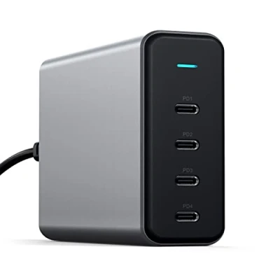 Abbildung von Satechi 165W USB C 4 Port PD GaN Ladegerät space gray ST UC165GM EU