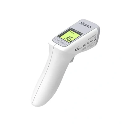 Abbildung von HoMedics TheraP No Touch Infrarot Thermometer Kontaktlose Messdistanz von 1 5cm in weniger als 2 Sekunden, Sofortmessung und dreifarbige Hintergrundbeleuchtung mit Fieberalarm