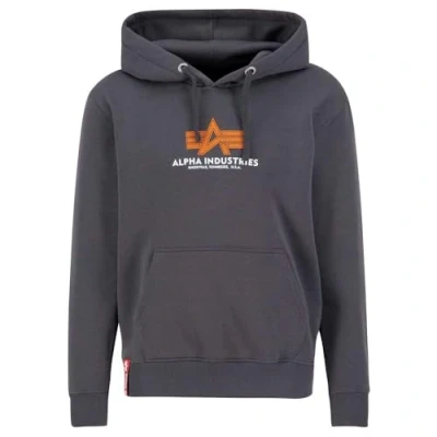 Abbildung von Alpha Industries Herren Basic Hoody Rubber Kapuzensweat Für Kapuzenpullover, Vintage Grey, M EU