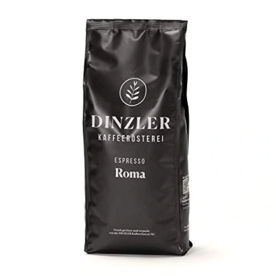 Abbildung von Dinzler Kaffeerösterei Espresso Roma 1kg ganze Espressobohnen Ideal für Siebträgermaschine &amp; Vollautomat Kräftiger fantastische Crema