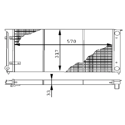 Abbildung von MAHLE ORIGINAL CR 414 000S Kühler, Motorkühlung für Fahrzeuge ohne Klimaanlage 570 317 34 Kühlrippen mechanisch gefügt VOLKSWAGEN: GOLF 2