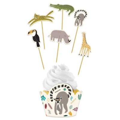 Abbildung von Zoo Party Cupcake Dekorationsset 6 Sätze