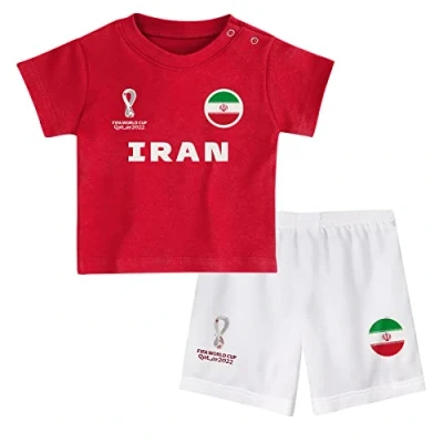 Abbildung von FIFA Kinder Offizielles World Cup 2022 T Shirt und Shorts Set Iran Zuhause Country Tee &amp; Shorts, Weiß, 12 Months