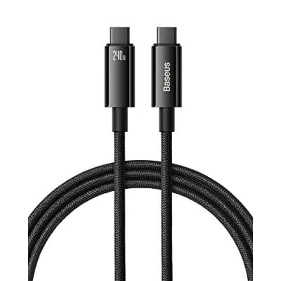 Abbildung von Baseus USB C Kabel 240W 3m, PD Schnellladekabel auf Kabel, Zinklegierung Typ Ladekabel für iPhone 16 Pro/15/14/13/12 MacBook Pro iPad Air Mini Samsung Galaxy S25 S24 S23 S22, Steam Deck