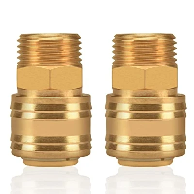 Abbildung von 2stk Druckluftkupplung Innenstecker 1/4&quot; Innengewinde Messing IG 1/4 Zoll Kupplungsstecker Kupplungsdose Schlauchstecker Ventilsteckdose Gewindestecker