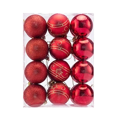 Abbildung von Casaria Weihnachtsbaumkugel (24 St), Christbaumkugeln 24 tlg ∅ 6cm matt glänzend glitzernd