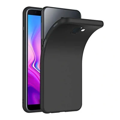 Abbildung von AICEK Samsung Galaxy J6 Plus Hülle, Schwarz Silikon Schutzhülle für Case TPU Bumper Handyhülle (6,0 Zoll)