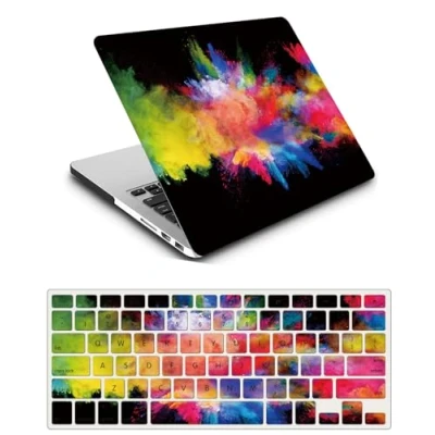 Abbildung von Hülle Case Kompatibel mit MacBook Air 13 Zoll 2017 2016 2015 2014 2013 2012 2011 2010 Freisetzung A1466 A1369, Ultradünne Plastik Hartschale Schutzhülle &amp; Tastaturschutz, Farbenfroh