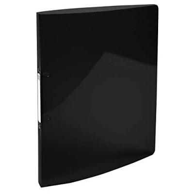 Abbildung von Exacompta 54671E Ringbuch Iderama aus flexiblem Kunststoff für DIN A4, 2 O Ring Mechanik Rücken 20 mm schwarz ideal Schule und Universität Ringhefter Hefter Mappe