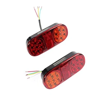 Abbildung von ETUKER LED Anhänger Rückleuchten Bremsleuchte, 12V Rücklicht Kontrollleucht Wasserdichte Rückleuchten, Mit Kennzeichenleuchte, Für Wohnwagen/RV/LKW/Anhänger(14 Chips 1 Paar)