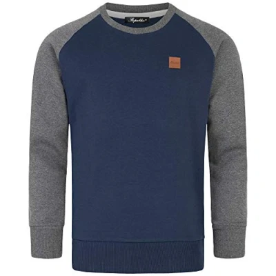 Abbildung von REPUBLIX Herren Basic College Sweatjacke Pullover Hoodie Sweatshirt R5040 Navyblau/Anthrazit 3XL