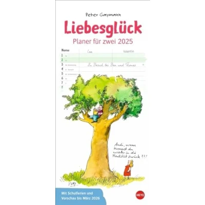 Abbildung von Peter Gaymann: Liebesglück Planer für zwei 2025: Humorvoller Partnerkalender mit 2 Spalten und viel Platz Eintragungen. Wandkalender 2025. Jahres Personen.