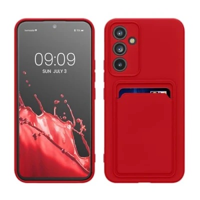 Abbildung von kwmobile Handyhülle kompatibel mit Samsung Galaxy A54 5G Hülle Handy Cover Fach für Karten in Rot