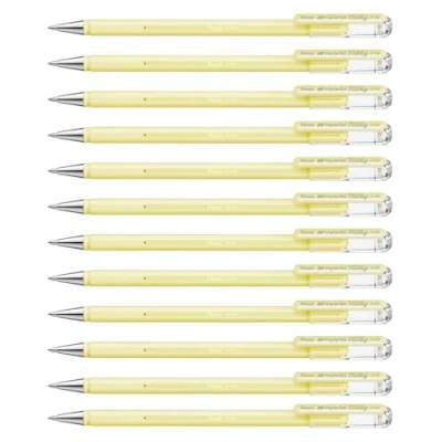 Abbildung von Hybrid Milky K108 PG Gel Tintenroller, pastell gelb, Strahlend auf Hellen und farbigen Papieren, Strichstärke 0, 4 mm, 12 Stück