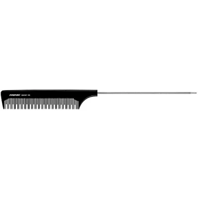 Abbildung von Fripac Ebonit Nadelstiel Toupier Kamm 105 aus Naturkautschuk (antistatisch), zum Frisieren, Toupieren und Abteilen bei Dauerwellen Volumenwellen, 24 cm, feine Zahnung, unterschiedliche Zahnlänge