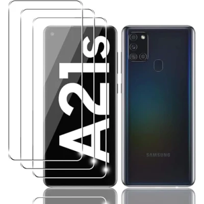 Abbildung von Jinyunlai Panzer Schutz Glas für Samsung Galaxy A21S Panzerglas, HD Displayschutzfolie, 9H Härte Schutzglas Schutzfolie, Frei von Kratzern, Ultra klar Panzerfolie 3 Stück