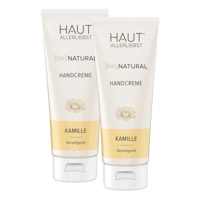 Abbildung von HAUTALLERLIEBST Handcreme Kamille Doppelpack I be NATURAL Für raue, strapazierte und trockene Haut &amp; Hände Pflegecreme 2 x 200ml