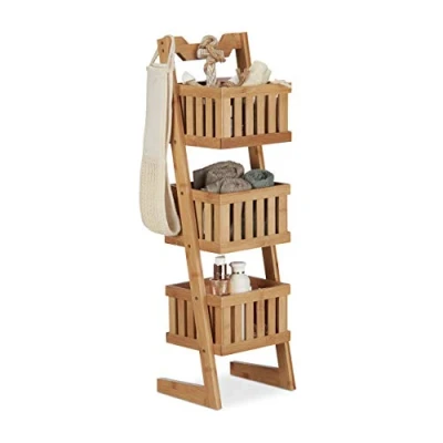 Abbildung von relaxdays Badregal Bambus 3 Körbe