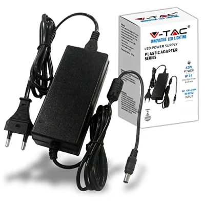 Abbildung von V TAC Netzteil 12 42 W 3,5 A mit 2,1 Klinke für Kameras, LED Streifen, Modem Transformator Plug &amp; Play Stromstecker Haus Bildschirme, elektronische Geräte Eingang AC 100 240