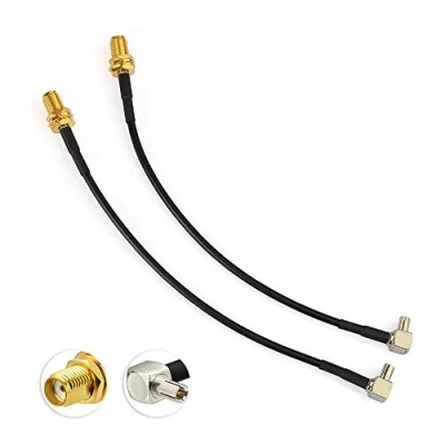Abbildung von Eightwood 4G LTE Antenne Adapter SMA auf TS9 Rechter Winkel Stecker Pigtail Kabel RG174 6inch 15cm 2 Stücke für Netgear AC785 Hsdpa Huawei 2G 3G UMTS Mobile Broadband MEHRWEG