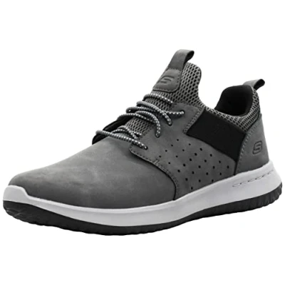 Abbildung von Skechers Delson Axton Herren Sneakers, Grau/Schwarz, 43 EU