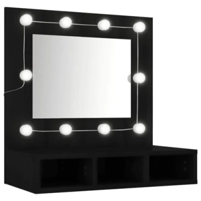 Abbildung von vidaXL Spiegelschrank mit LED Schwarz 60x31,5x62 cm