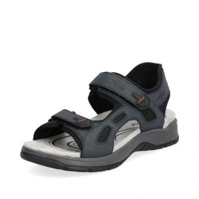 Abbildung von Rieker Herren Klassische Sandalen 26955, Männer Sandalen,offene Schuhe,Strandschuhe,Sandaletten,klettsandalen,bequem,blau (14),41 EU / 7.5 UK