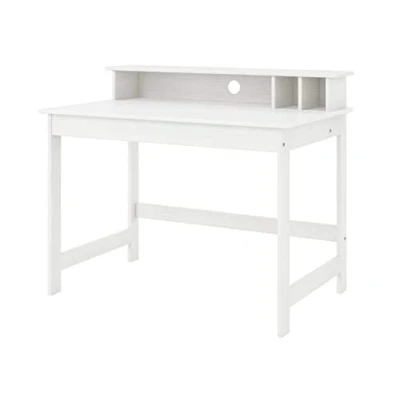 Abbildung von Inter Link Schreibtisch aus massivem Kiefernholz Computertisch Arbeitsplatz Bürotisch Robust, Stabil und Zeitlos Mit Kabelloch 110x68,50x76 91 cm Hilda