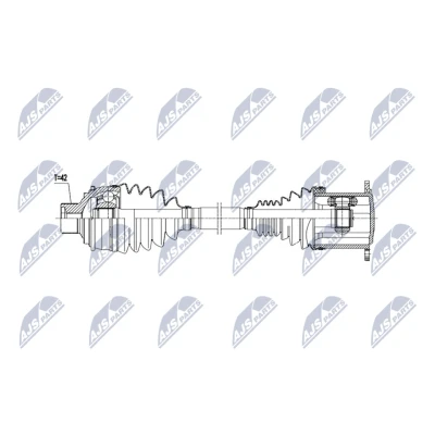 Abbildung von NTY NPW AU 073 Antriebswelle Vorderachse links, rechts 500mm 104mm AUDI: A6 C7 Avant, Q5, Limousine