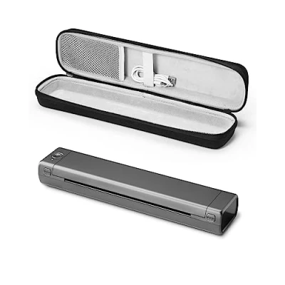 Abbildung von Phomemo M08F A4 tragbarer Thermodrucker, mobiler Drucker unterstützt 210x297mm Thermopapier, drahtloser Bluetooth Reisedrucker für Auto, Büro, Zuhause,mit 1 Aufbewahrungsbox