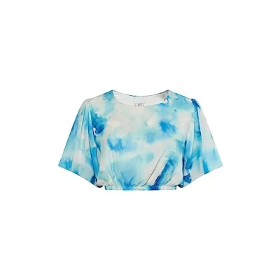Abbildung von FRAULLY Damen Bluse mit Batikmuster 21329618 FR01, BLAU MEHRFARBIG, L
